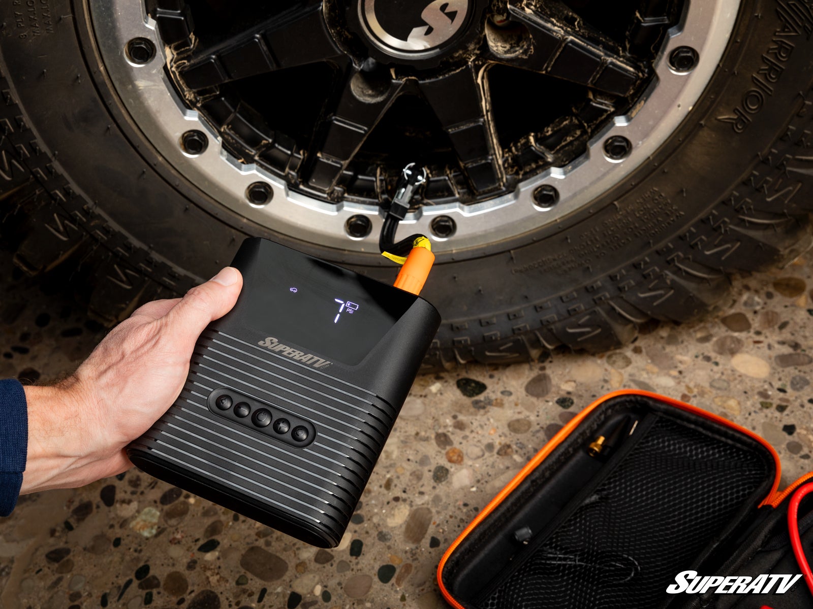 SuperATV Jump Starter with Air Compressor – Portable 12V Battery Booster