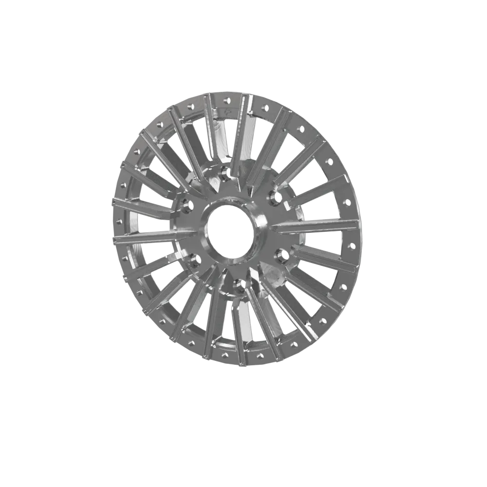 Price Designs CROWN wheel center design detail - manufacturer rendering, front view