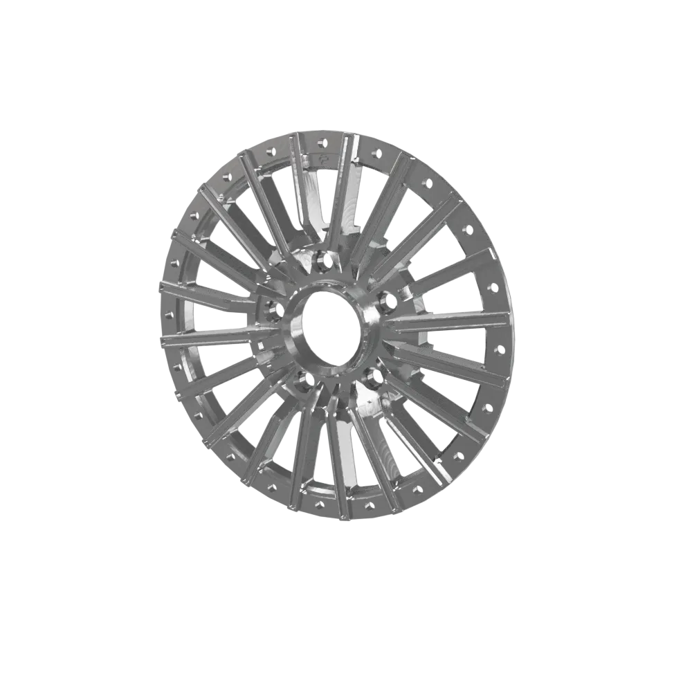 Price Designs CROWN wheel center design detail - manufacturer rendering, front view