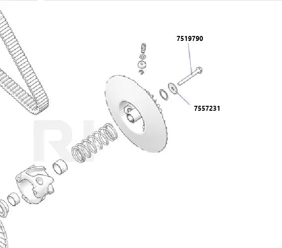 RPM RZR Pro R TITANIUM Secondary Bolt & Washer 7519790 / 7557231: HEX FLANGE M10X1.5X90 — view 3