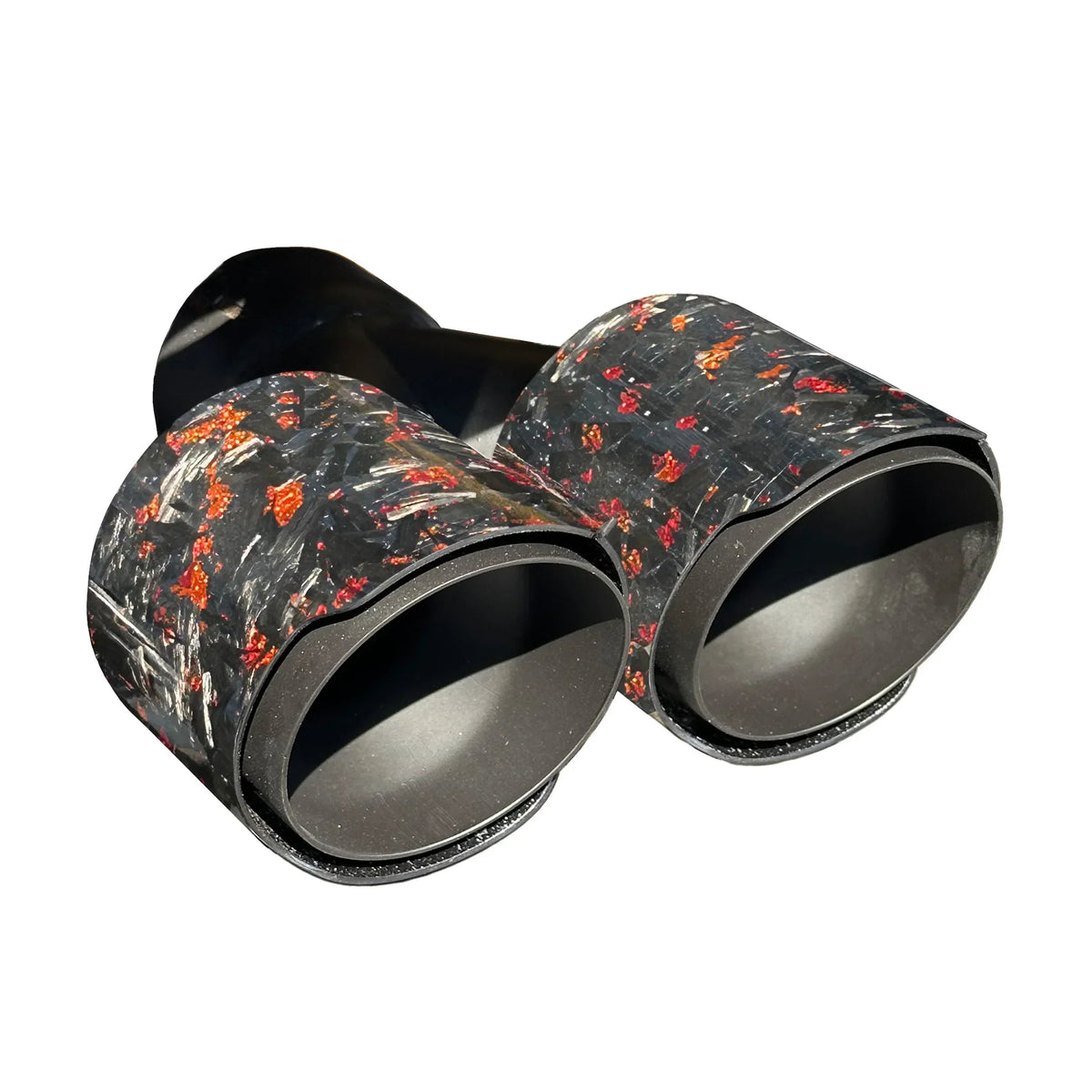 RPM Black exhaust tip with Red Forged Carbon cover for compatible RPM mufflers