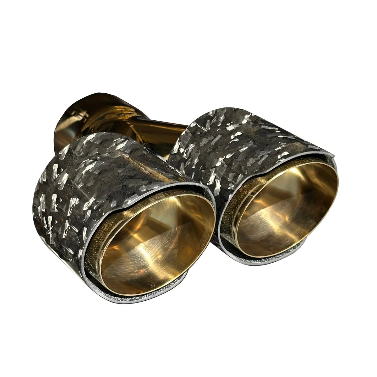 RPM Gold exhaust tip with Gloss Forged Carbon cover for compatible RPM mufflers