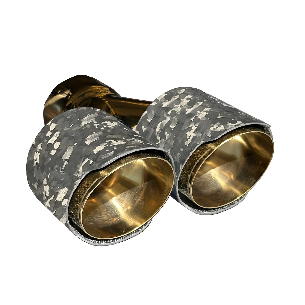 RPM Gold exhaust tip with Matte Forged Carbon cover for compatible RPM mufflers