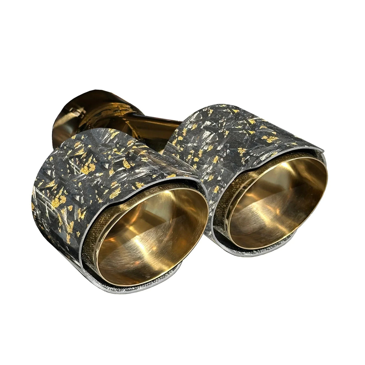 RPM Gold exhaust tip with Gold Forged Carbon cover for compatible RPM mufflers
