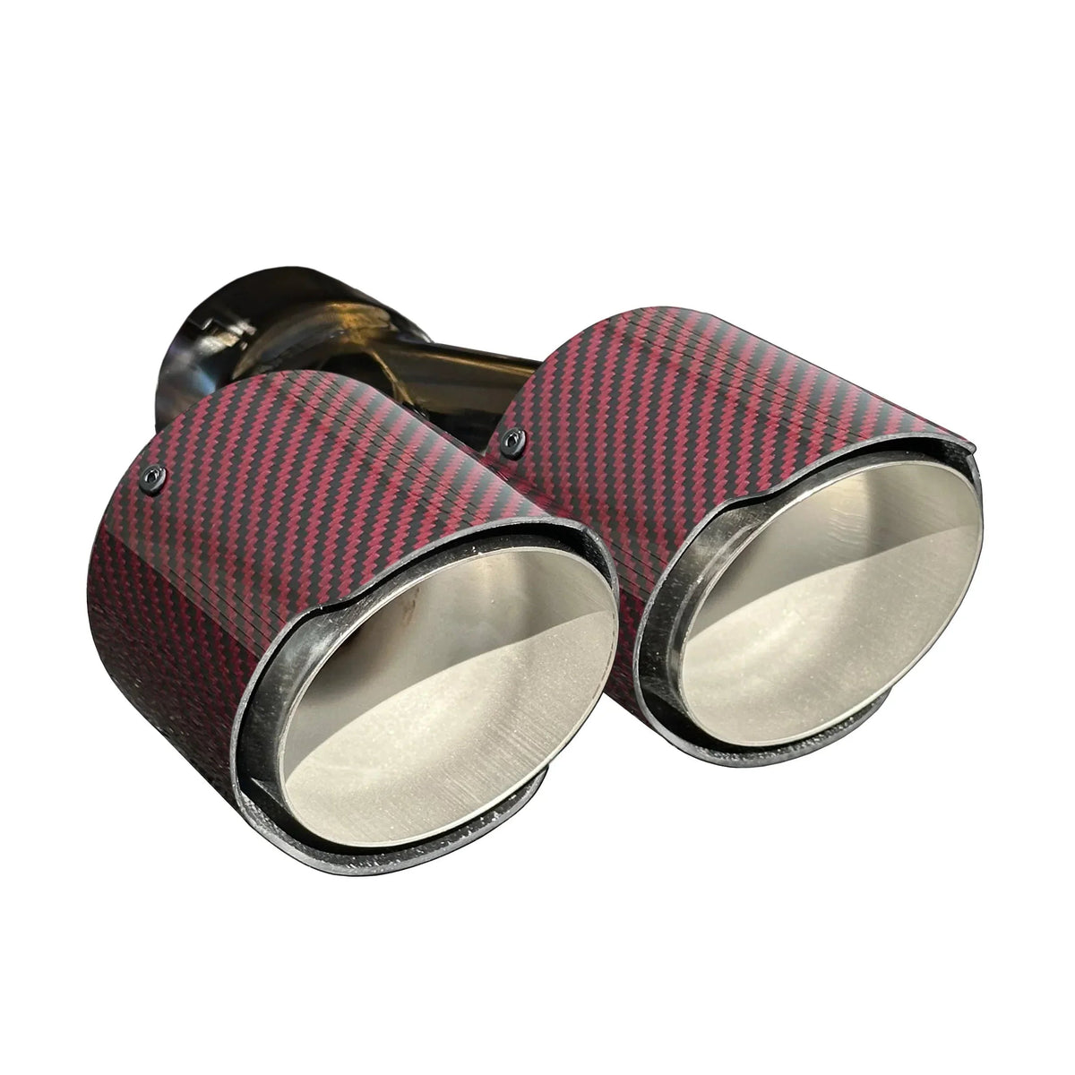 RPM Stainless exhaust tip with Red Carbon cover for compatible RPM mufflers