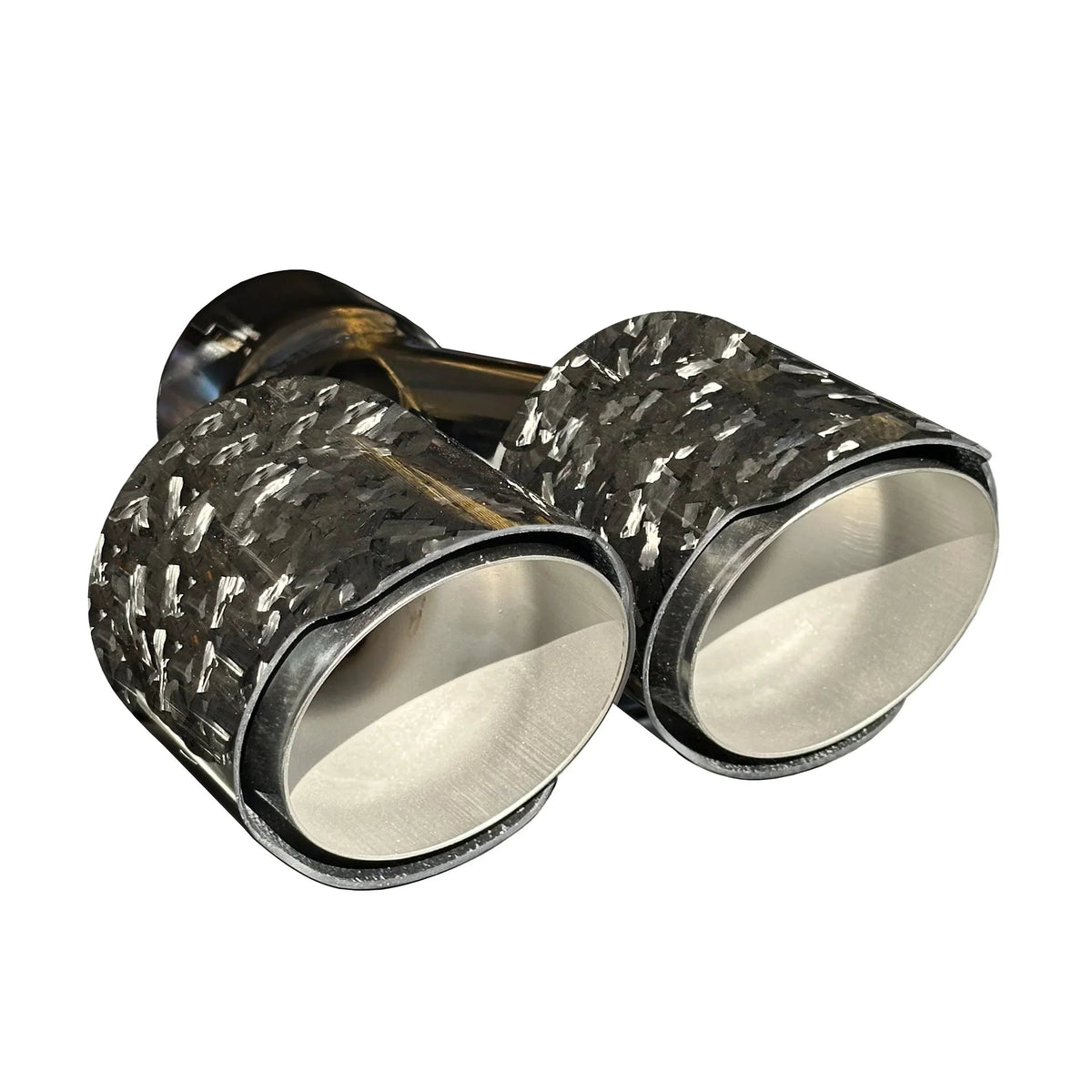 RPM Stainless exhaust tip with Gloss Forged Carbon cover for compatible RPM mufflers