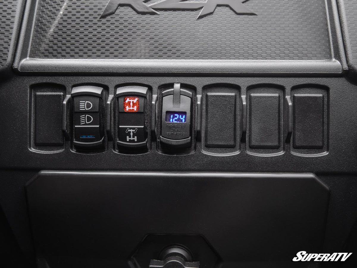 12 V UTV Voltmeter and Dual USB Charger for RZR Pro R and RZR Pro R 4 and RZR Pro S and RZR Pro S 4 and RZR Pro XP and RZR Pro XP 4 and RZR RS1 and RZR S 1000 and RZR S 800 and RZR S 900 and RZR S4 1000 and RZR Trail 900 and RZR Trail S 900 and RZR Trail S 1000 and RZR Turbo R and RZR Turbo R 4 and RZR XP and RZR XP 4 and RZR XP 1000 and RZR XP 4 1000 and RZR XP 4 900 and RZR XP Turbo and RZR XP 4 Turbo and RZR XP Turbo S and RZR XP 4 Turbo S and RZR XP S and RZR XP 900 and RZR 4 800 and RZR 4 900 and RZR 5
