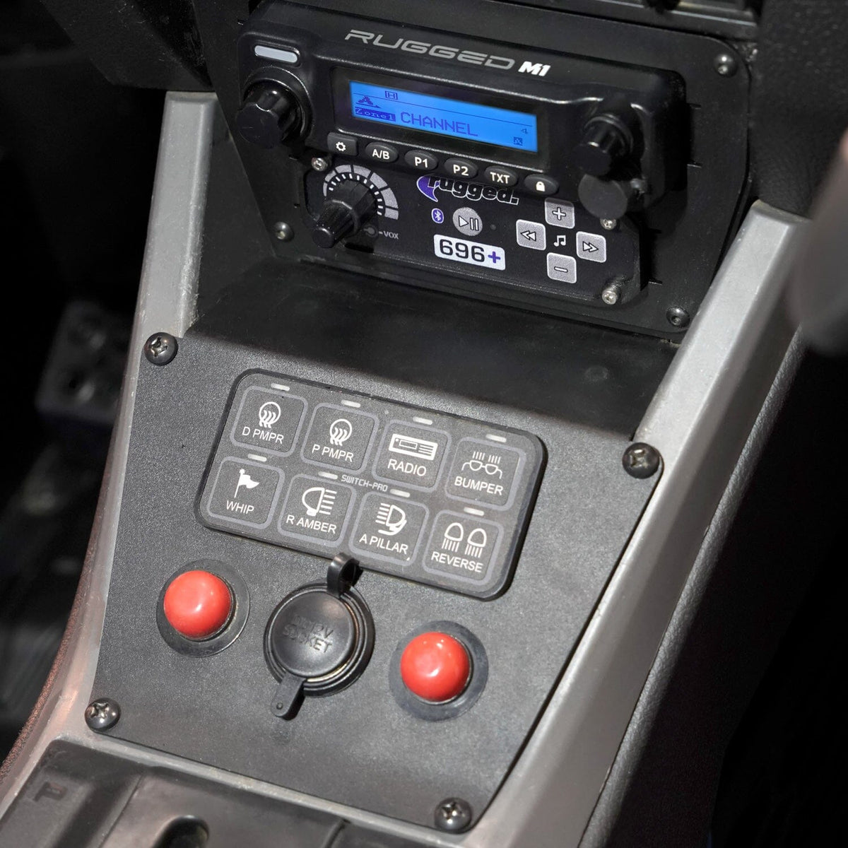 Lower Accessory Panel for Polaris RZR PRO XP, RZR Turbo R, and RZR PRO R Dash Mount Radio and Intercom - product image 11