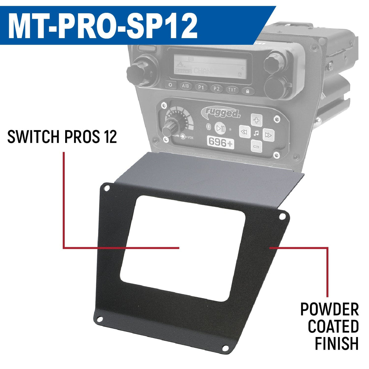 Lower Accessory Panel for Polaris RZR PRO XP, RZR Turbo R, and RZR PRO R Dash Mount Radio and Intercom - product image 5