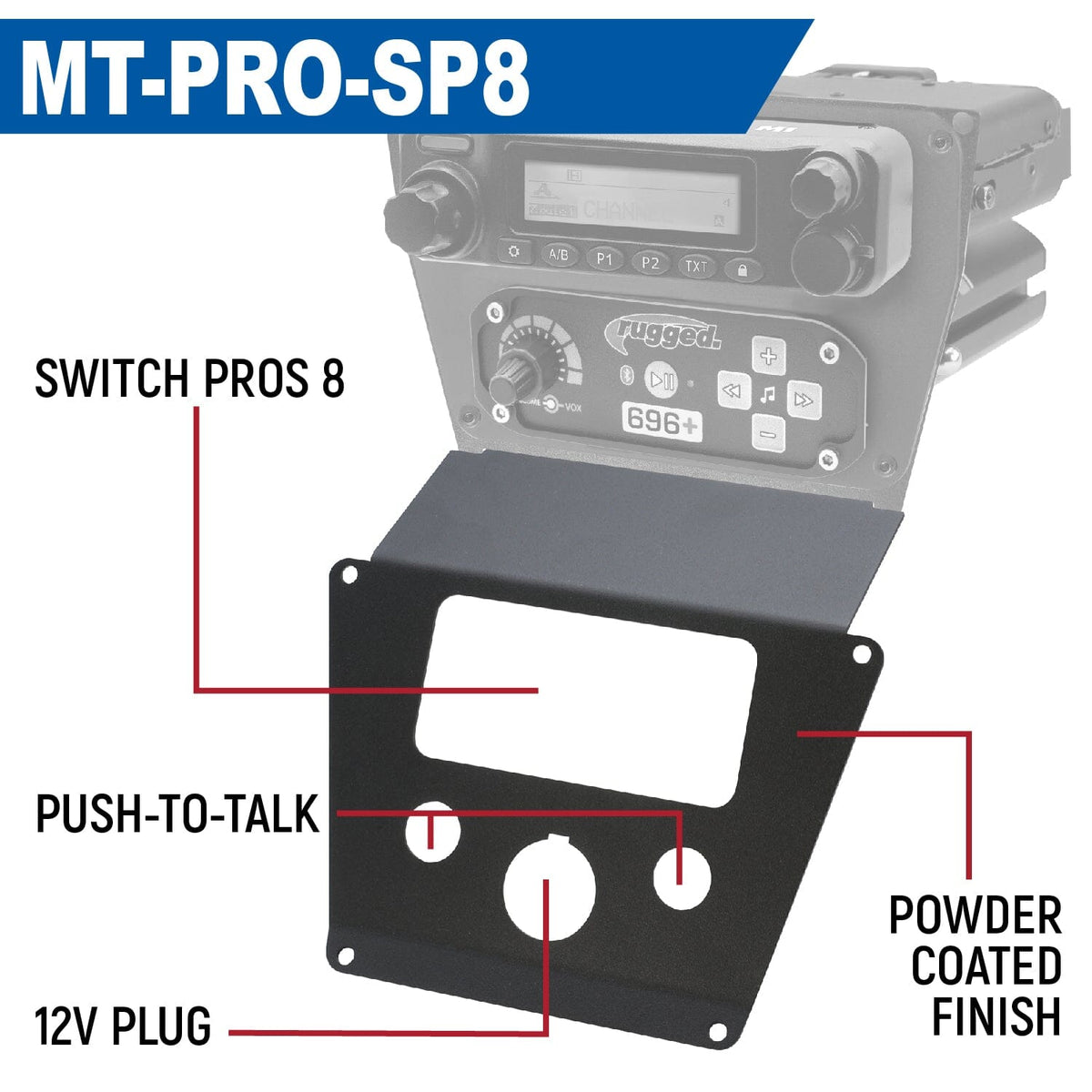 Lower Accessory Panel for Polaris RZR PRO XP, RZR Turbo R, and RZR PRO R Dash Mount Radio and Intercom - product image 3