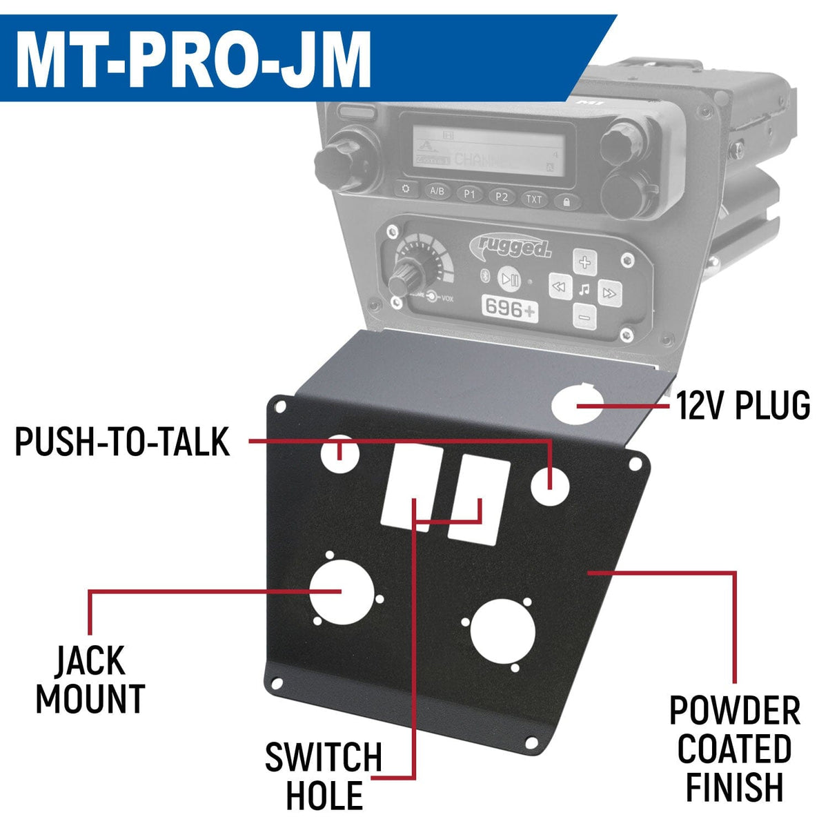 Lower Accessory Panel for Polaris RZR PRO XP, RZR Turbo R, and RZR PRO R Dash Mount Radio and Intercom - product image 4