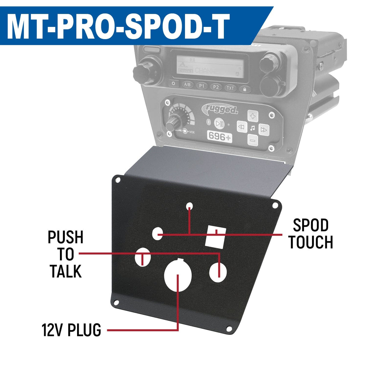 Lower Accessory Panel for Polaris RZR PRO XP, RZR Turbo R, and RZR PRO R Dash Mount Radio and Intercom - product image 7