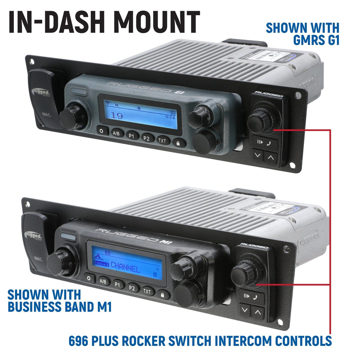 Yamaha Wolverine RMAX Complete Communication Kit with Rocker Switch Bluetooth Intercom and 2-Way Radio - product image 3