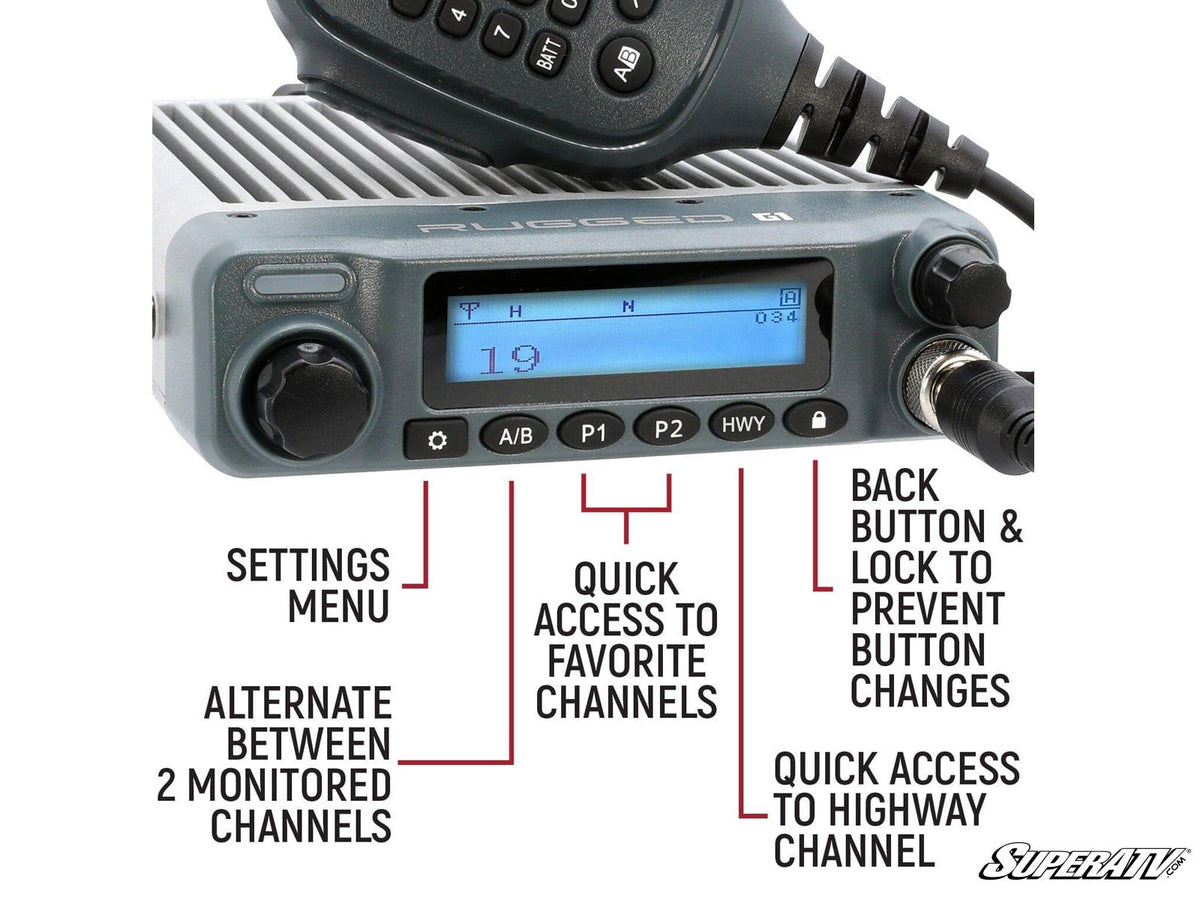 Rugged Radios G1 ADVENTURE SERIES Waterproof GMRS Mobile Radio Kit for RZR Pro R and RZR Pro R 4 and RZR Pro S and RZR Pro S 4 and RZR Pro XP and RZR Pro XP 4 and RZR RS1 and RZR S 1000 and RZR S 800 and RZR S 900 and RZR S4 1000 and RZR Trail 900 and RZR Trail S 900 and RZR Trail S 1000 and RZR Turbo R and RZR Turbo R 4 and RZR XP and RZR XP 4 and RZR XP 1000 and RZR XP 4 1000 and RZR XP 4 900 and RZR XP Turbo and RZR XP 4 Turbo and RZR XP Turbo S and RZR XP 4 Turbo S and RZR XP S and RZR XP 900 and RZR 4 