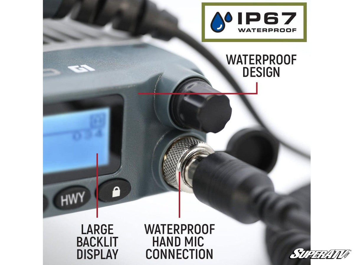 Rugged Radios G1 ADVENTURE SERIES Waterproof GMRS Mobile Radio Kit for RZR Pro R and RZR Pro R 4 and RZR Pro S and RZR Pro S 4 and RZR Pro XP and RZR Pro XP 4 and RZR RS1 and RZR S 1000 and RZR S 800 and RZR S 900 and RZR S4 1000 and RZR Trail 900 and RZR Trail S 900 and RZR Trail S 1000 and RZR Turbo R and RZR Turbo R 4 and RZR XP and RZR XP 4 and RZR XP 1000 and RZR XP 4 1000 and RZR XP 4 900 and RZR XP Turbo and RZR XP 4 Turbo and RZR XP Turbo S and RZR XP 4 Turbo S and RZR XP S and RZR XP 900 and RZR 4 