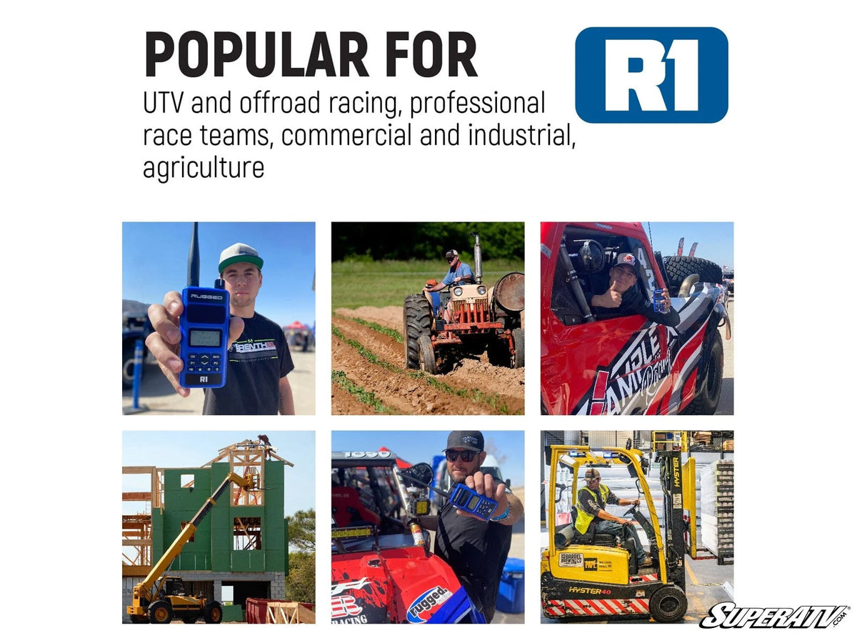 Rugged Radios Rugged R1—Business Band Two-Way Handheld Radio—Digital and Analog for RZR Pro R and RZR Pro R 4 and RZR Pro S and RZR Pro S 4 and RZR Pro XP and RZR Pro XP 4 and RZR RS1 and RZR S 1000 and RZR S 800 and RZR S 900 and RZR S4 1000 and RZR Trail 900 and RZR Trail S 900 and RZR Trail S 1000 and RZR Turbo R and RZR Turbo R 4 and RZR XP and RZR XP 4 and RZR XP 1000 and RZR XP 4 1000 and RZR XP 4 900 and RZR XP Turbo and RZR XP 4 Turbo and RZR XP Turbo S and RZR XP 4 Turbo S and RZR XP S and RZR XP 9