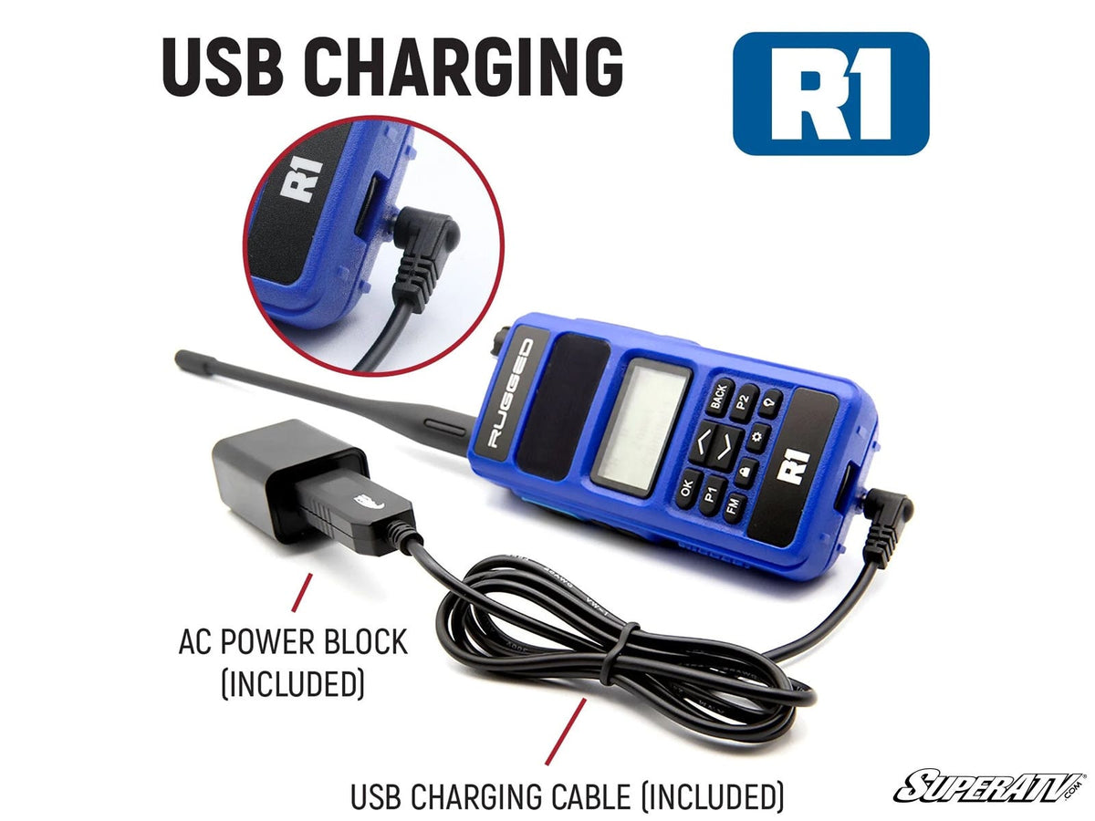 Rugged Radios Rugged R1—Business Band Two-Way Handheld Radio—Digital and Analog for RZR Pro R and RZR Pro R 4 and RZR Pro S and RZR Pro S 4 and RZR Pro XP and RZR Pro XP 4 and RZR RS1 and RZR S 1000 and RZR S 800 and RZR S 900 and RZR S4 1000 and RZR Trail 900 and RZR Trail S 900 and RZR Trail S 1000 and RZR Turbo R and RZR Turbo R 4 and RZR XP and RZR XP 4 and RZR XP 1000 and RZR XP 4 1000 and RZR XP 4 900 and RZR XP Turbo and RZR XP 4 Turbo and RZR XP Turbo S and RZR XP 4 Turbo S and RZR XP S and RZR XP 9