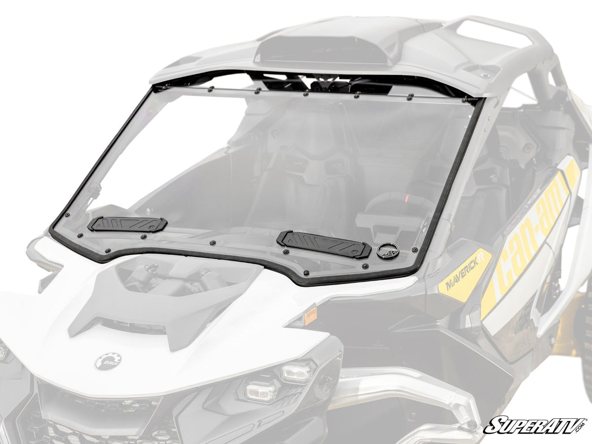 SuperATV Can-Am Maverick R scratch-resistant vented full windshield