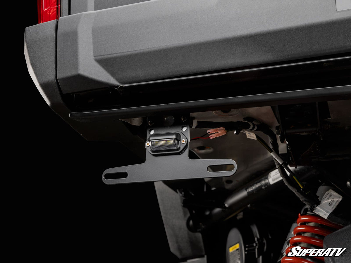 Universal Lighted License Plate Holder for RZR Pro R and RZR Pro R 4 and RZR Pro S and RZR Pro S 4 and RZR Pro XP and RZR Pro XP 4 and RZR RS1 and RZR S 1000 and RZR S 800 and RZR S 900 and RZR S4 1000 and RZR Trail 900 and RZR Trail S 900 and RZR Trail S 1000 and RZR Turbo R and RZR Turbo R 4 and RZR XP and RZR XP 4 and RZR XP 1000 and RZR XP 4 1000 and RZR XP 4 900 and RZR XP Turbo and RZR XP 4 Turbo and RZR XP Turbo S and RZR XP 4 Turbo S and RZR XP S and RZR XP 900 and RZR 4 800 and RZR 4 900 and RZR 57