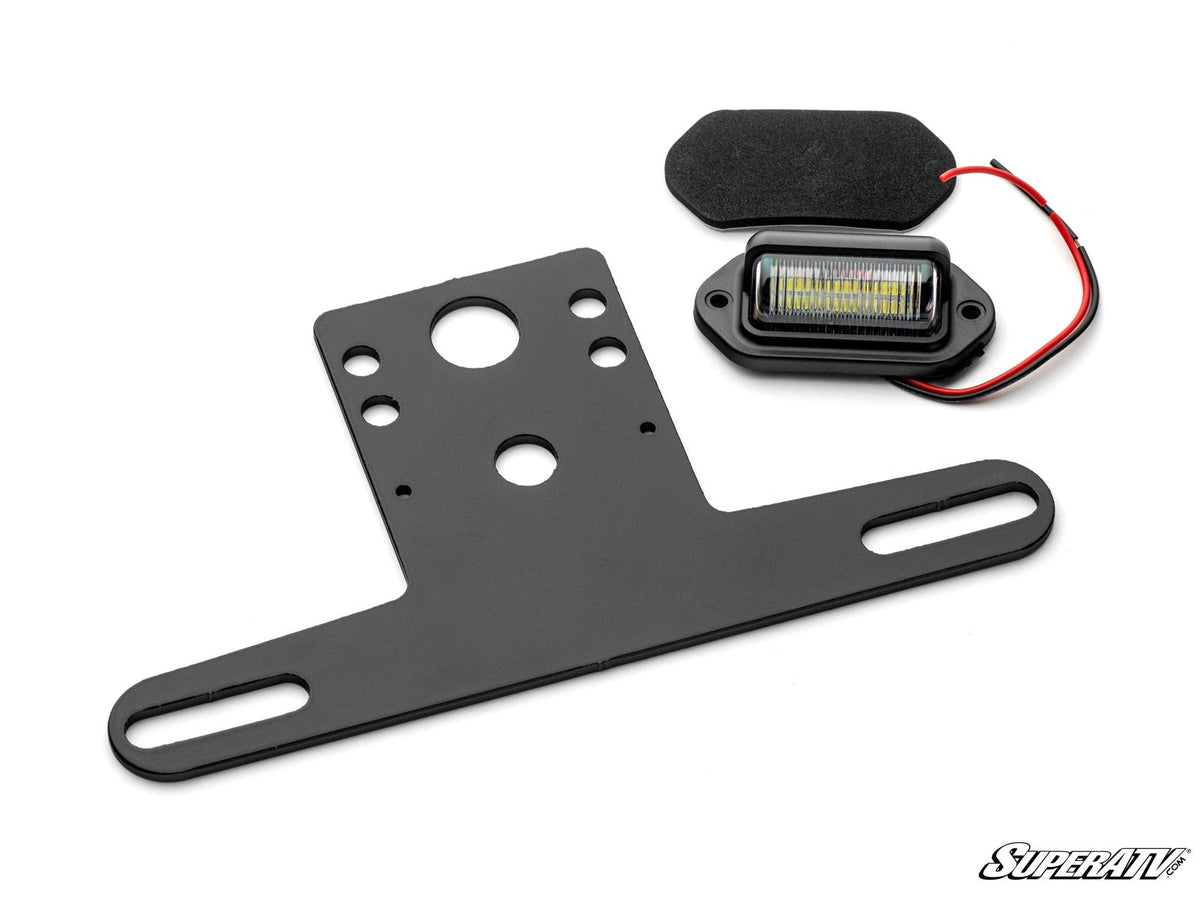 Universal Lighted License Plate Holder for RZR Pro R and RZR Pro R 4 and RZR Pro S and RZR Pro S 4 and RZR Pro XP and RZR Pro XP 4 and RZR RS1 and RZR S 1000 and RZR S 800 and RZR S 900 and RZR S4 1000 and RZR Trail 900 and RZR Trail S 900 and RZR Trail S 1000 and RZR Turbo R and RZR Turbo R 4 and RZR XP and RZR XP 4 and RZR XP 1000 and RZR XP 4 1000 and RZR XP 4 900 and RZR XP Turbo and RZR XP 4 Turbo and RZR XP Turbo S and RZR XP 4 Turbo S and RZR XP S and RZR XP 900 and RZR 4 800 and RZR 4 900 and RZR 57