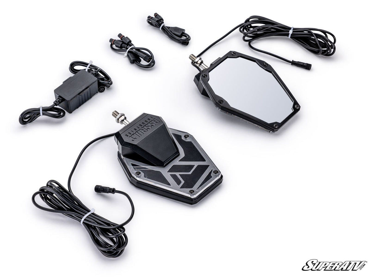 Assault Industries LED Lighted B2C Convex Side Mirrors for RZR Pro R and RZR Pro R 4 and RZR Pro XP and RZR Pro XP 4 and RZR RS1 and RZR S 1000 and RZR S 800 and RZR S 900 and RZR S4 1000 and RZR Turbo R and RZR Turbo R 4 and RZR XP 1000 and RZR XP 4 1000 and RZR XP 4 900 and RZR XP Turbo and RZR XP 4 Turbo and RZR XP Turbo S and RZR XP 4 Turbo S and RZR XP 900 and RZR 4 800 and RZR 4 900 and RZR 570 and RZR 800 and RZR 900 and Maverick X3 and Commander and Teryx H2