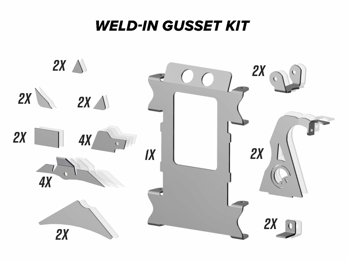 Polaris RZR XP Turbo Weld-In Gusset Kit for RZR XP Turbo and RZR XP 4 Turbo