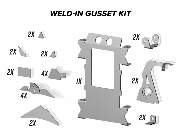Polaris RZR XP 1000 Weld-In Gusset Kit for RZR XP 1000 and RZR XP 4 1000