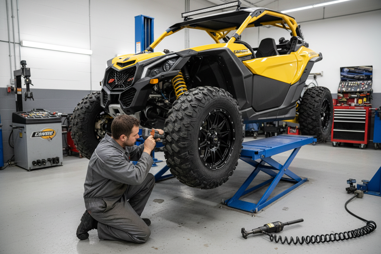 wheel and tire mounting on a can am maverick x3