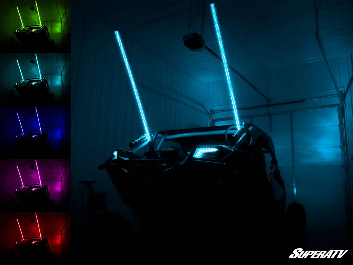 RGB LED Whip Lights for RZR Pro R and RZR Pro R 4 and RZR Pro S and RZR Pro S 4 and RZR Pro XP and RZR Pro XP 4 and RZR RS1 and RZR S 1000 and RZR S 800 and RZR S 900 and RZR S4 1000 and RZR Trail 900 and RZR Trail S 900 and RZR Trail S 1000 and RZR Turbo R and RZR Turbo R 4 and RZR XP and RZR XP 4 and RZR XP 1000 and RZR XP 4 1000 and RZR XP 4 900 and RZR XP Turbo and RZR XP 4 Turbo and RZR XP Turbo S and RZR XP 4 Turbo S and RZR XP S and RZR XP 900 and RZR 4 800 and RZR 4 900 and RZR 570 and RZR 800 and R