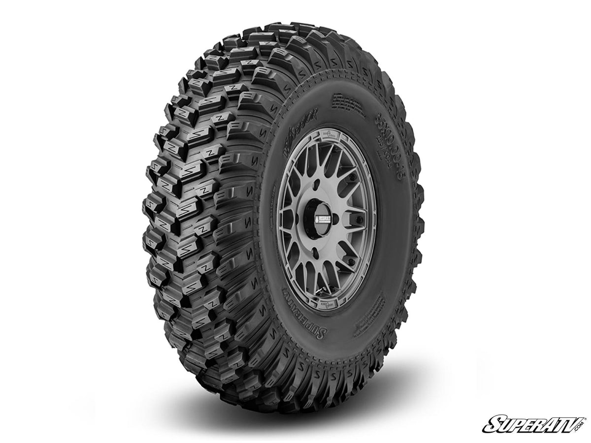 Sticky XT Warrior Tires 32x10x15 on 15x7 Assault Industries Hellfire Matte Titanium Wheels 4/156 Pattern for RZR Pro XP and RZR Pro XP 4 and RZR S 1000 and RZR S 800 and RZR S 900 and RZR S4 1000 and RZR XP 1000 and RZR XP 4 1000 and RZR XP 4 900 and RZR XP Turbo and RZR XP 4 Turbo and RZR XP Turbo S and RZR XP 4 Turbo S and RZR XP 900 and RZR 4 800 and RZR 4 900 and RZR 570 and RZR 800 and RZR 900